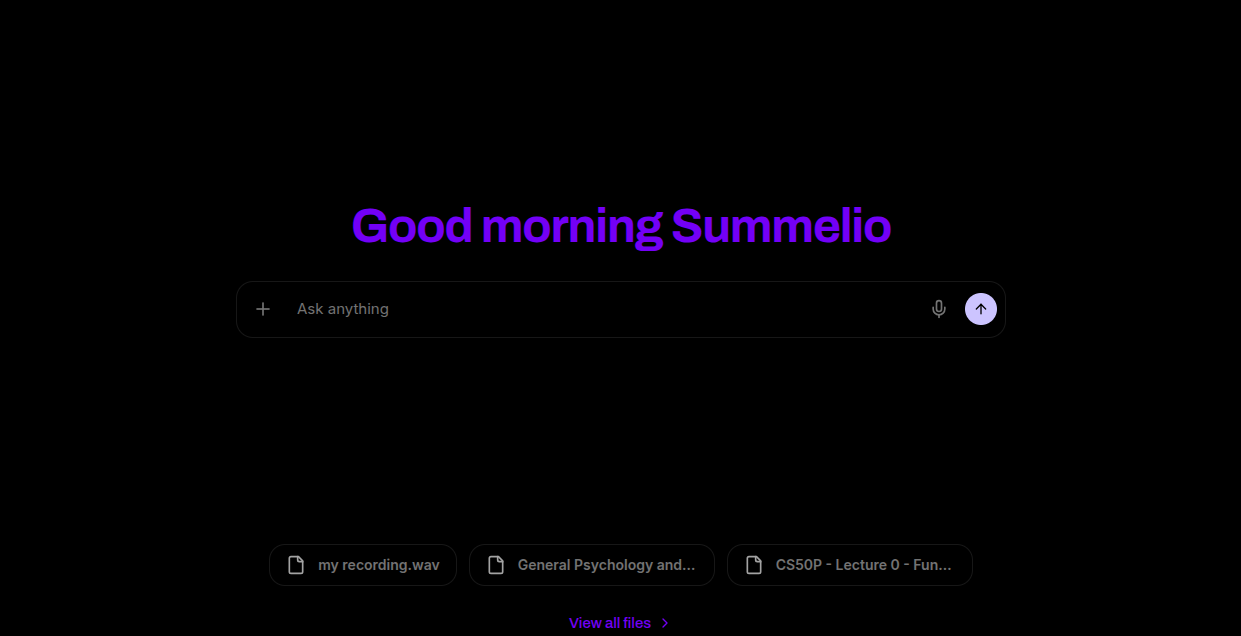 Summelio dashboard